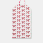 Simple Red Candy Stripe Bow Weihnachten Geschenkanhänger (Rückseite)