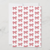 Simple Red Candy Stripe Bow Weihnachts-Party Einladung (Rückseite)