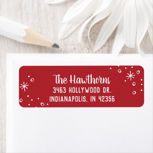Simple Red Christmas Return Address Label (Insitu)