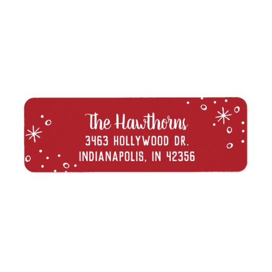 Simple Red Christmas Return Address Label (Vorne)