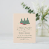 Simple Red Christmas Trees Party Postcard Postkarte (Stehend Vorderseite)