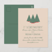 Simple Red Christmas Trees Party Postcard Postkarte (Vorne/Hinten)