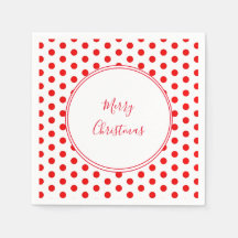 Simple Red Dots Weihnachts-Party Papers Napkins