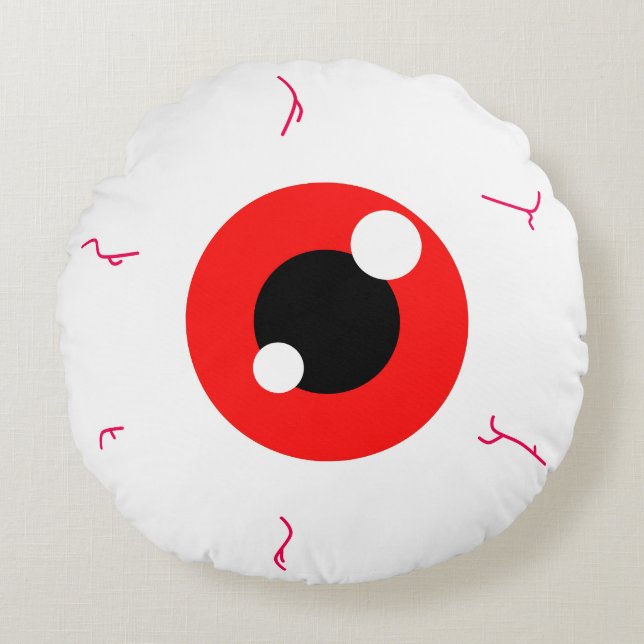 Simple Red Eyeball Rundes Kissen (Vorderseite)