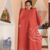 Simple Red Gold Dove Heart Liebe Weihnachten Fleecedecke