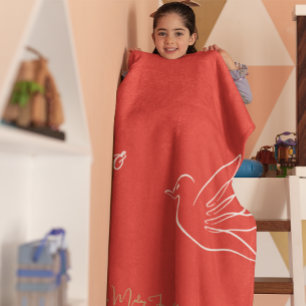 Simple Red Gold Dove Heart Liebe Weihnachten Fleecedecke