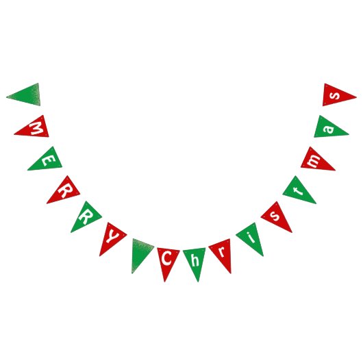 Simple RED GREEN Alphabet MERRY Weihnachts-Party Wimpelkette (Alle)