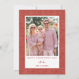 Simple Red Happy Valentine's Day Photo Card Feiertagskarte