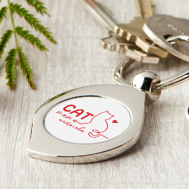 Simple Red Heart Cat Mom Mothers Day Schlüsselanhänger