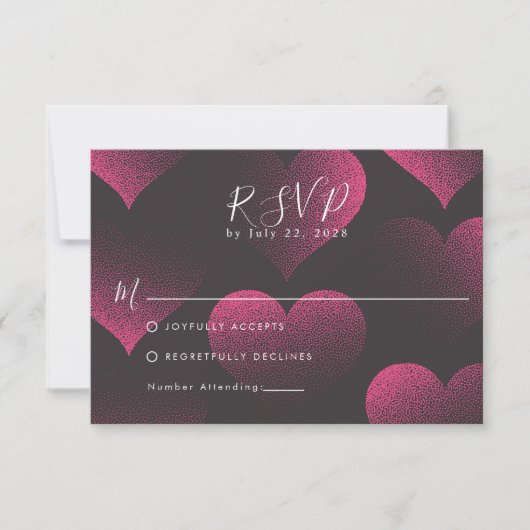 Simple Red Heart Theme for Wedding RSVP (Vorderseite)