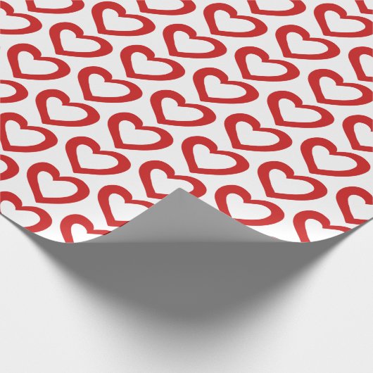 Simple Red Heart Valentine Modern Geschenkpapier (Ecke)
