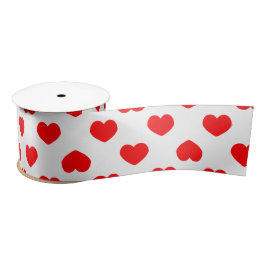 Simple Red Hearts Minimalist Satinband