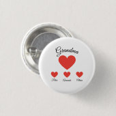 Simple Red Hearts Oma Grandkids Button (Vorne & Hinten)