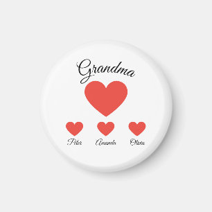 Simple Red Hearts Oma Grandkids Magnet
