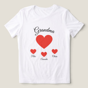 Simple Red Hearts Oma Grandkids Tri-Blend Shirt