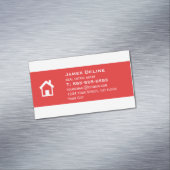 Simple Red House Real Anwesen Magnetische Visitenkarte (Beispiel)