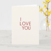 Simple Red Ich liebe Dich Karte (Gelbe Blume)