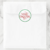 Simple Red Merry Christmas Elegant Runder Aufkleber (Tasche)