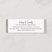 Simple Red Mixer Floral Cake Bakery Business Card Mini Visitenkarte (Rückseite)