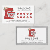 Simple red Mixer Floral Cake Bakery Business Treuekarte (Vorne/Hinten)