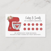 Simple red Mixer Floral Cake Bakery Business Treuekarte (Vorderseite)
