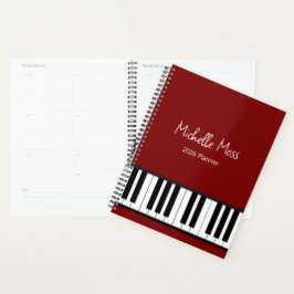 Simple Red Music Piano Teacher  Planer