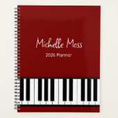 Simple Red Music Piano Teacher  Planer (Vorderseite)