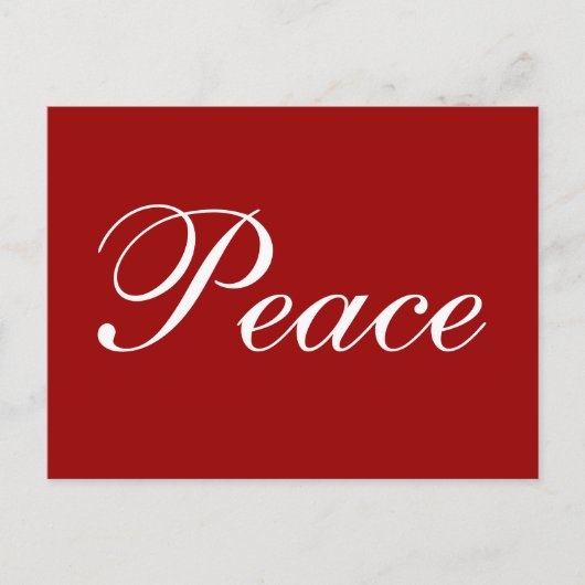 Simple Red Peace Holiday Postcard Feiertagspostkarte (Vorderseite)