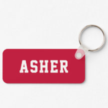 Simple Red Personalized School Backpack Name Tag