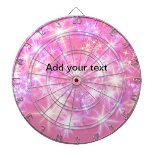 Simple red pink glittersparkle stars add your text dartscheibe