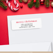 Simple Red Typografy Christmas Rücksendeadresse