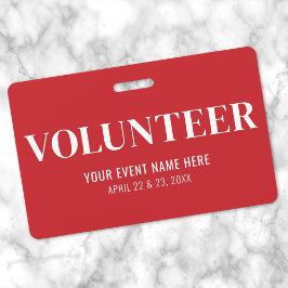 Simple Red Volunteer Ausweis