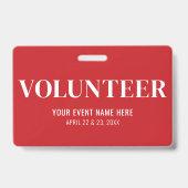 Simple Red Volunteer Ausweis (Back)