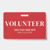 Simple Red Volunteer Ausweis (Vorderseite)