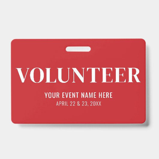 Simple Red Volunteer Ausweis (Front)