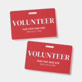 Simple Red Volunteer Ausweis (Vorder- & Rückseite)