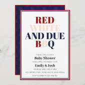 Simple Red White and Due 4. Juli Patriotic Einladung (Vorne/Hinten)