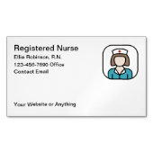 Simple Registered Nurse Business Card Magnets Magnetische Visitenkarte (Vorderseite)