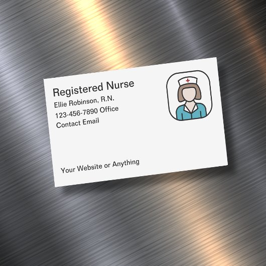 Simple Registered Nurse Business Card Magnets Magnetische Visitenkarte
