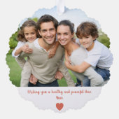 Simple Reindeer Frohe Weihnachts-Foto Ornament Karte (Rückseite)