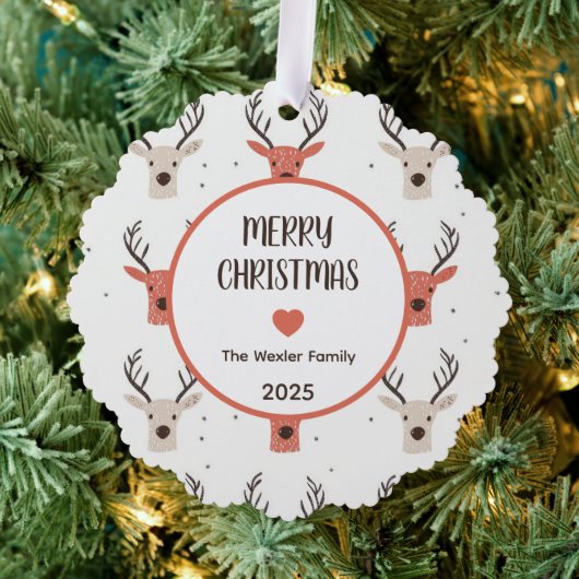 Simple Reindeer Frohe Weihnachts-Foto Ornament Karte (Insitu (Baum))