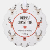 Simple Reindeer Frohe Weihnachts-Foto Ornament Karte (Vorderseite)
