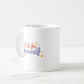 Simple Reminder Colorful Lettering Cheerful Stars Kaffeetasse (Vorderseite Links)
