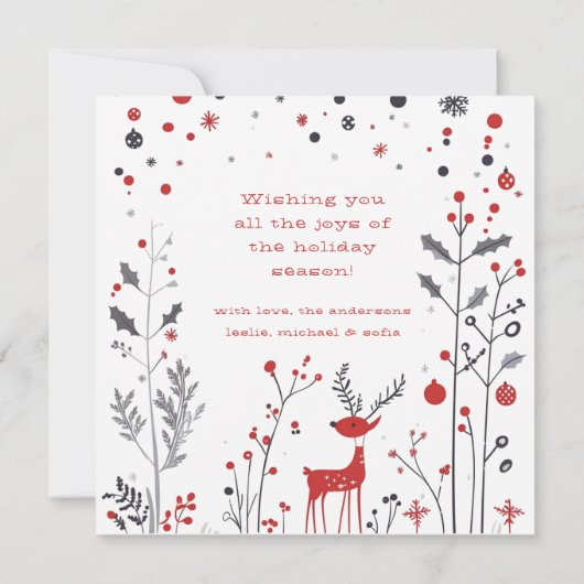 Simple Rentier Family Foto Weihnachtskarte (Rückseite)