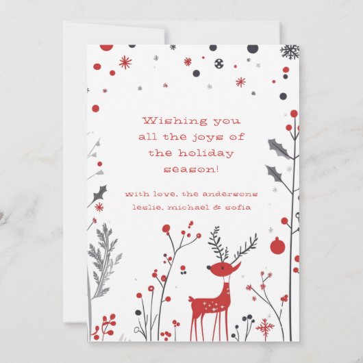 Simple Rentier Family Foto Weihnachtskarte Einladung (Rückseite)