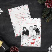 Simple Rentier Family Foto Weihnachtskarte Einladung