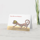 Simple Reptile Gecko Birthday Karte (Vorderseite)