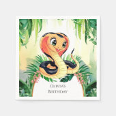 Simple Reptiles Snake Birthday Serviette (Vorderseite)