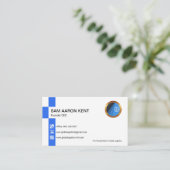 Simple Retro Bright Blue Strip Icons Gründer CEO Visitenkarte (Stehend Vorderseite)