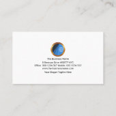 Simple Retro Bright Blue Strip Icons Gründer CEO Visitenkarte (Rückseite)